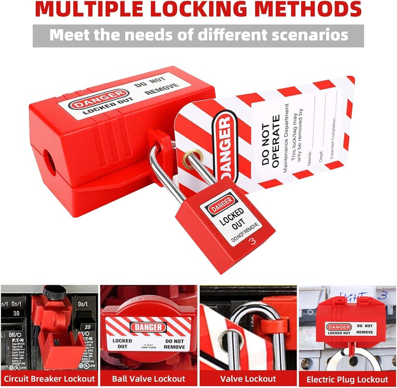 Xeoca Lockout Tagout Kit，Lock Out Tag Out Kits Electrical，Lockout Kit，Electrical Lockout Tagout Kit，Industrial Lockout Tagout Kit，Lock Out Tag Out，Loto Locks - Image 2